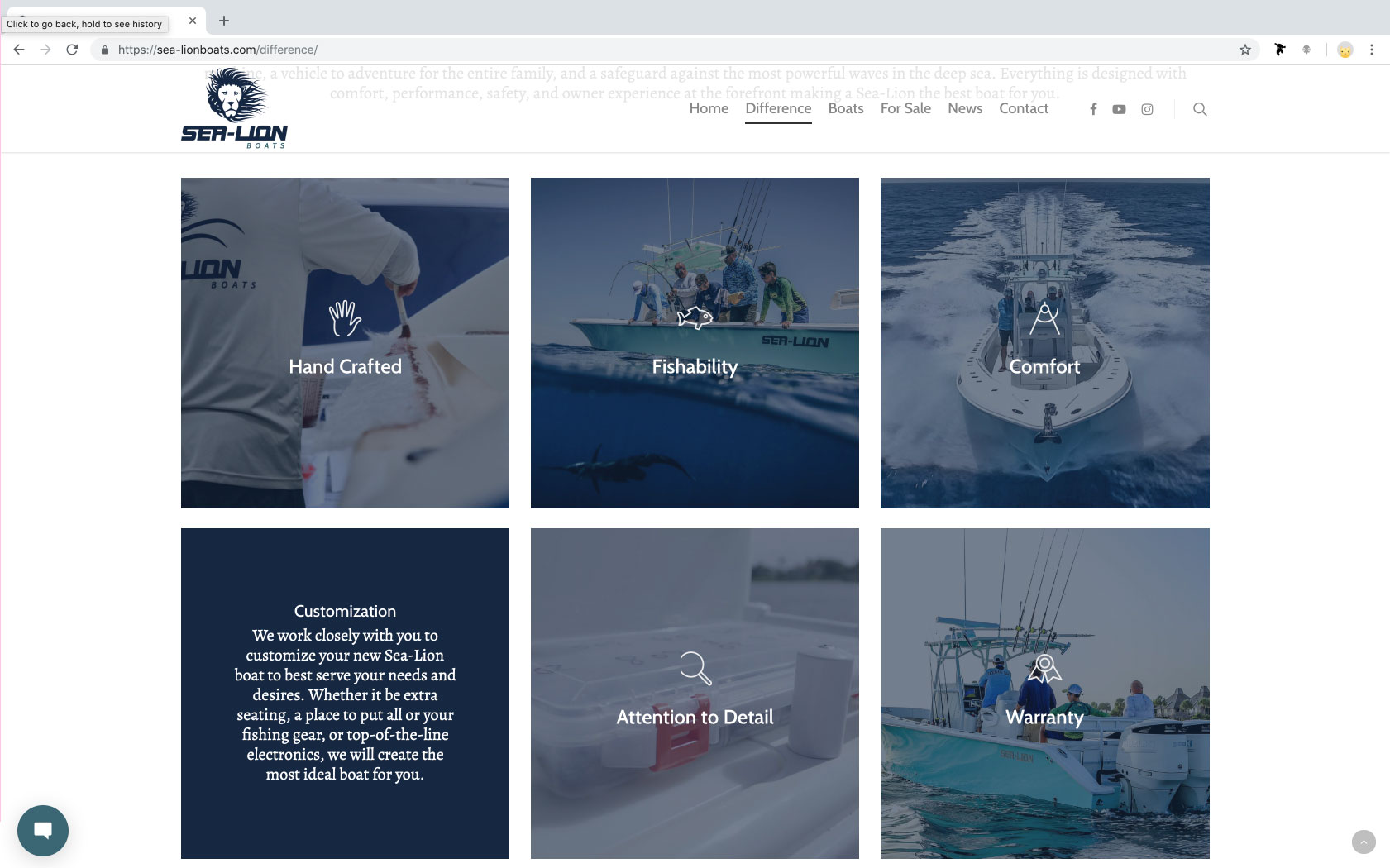 boating website design