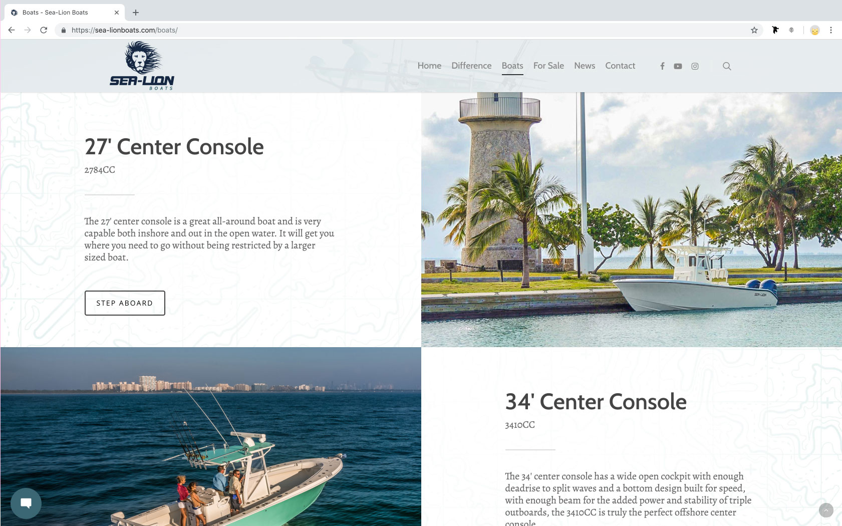 boating website design