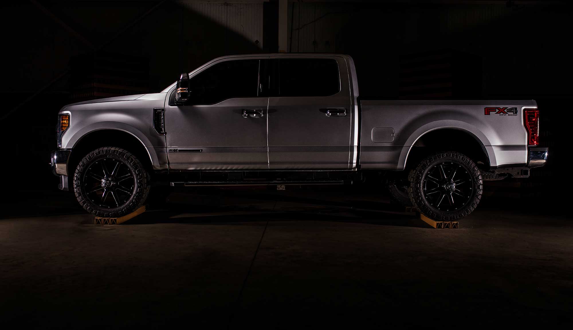 pickup truck photograph with moody lighting