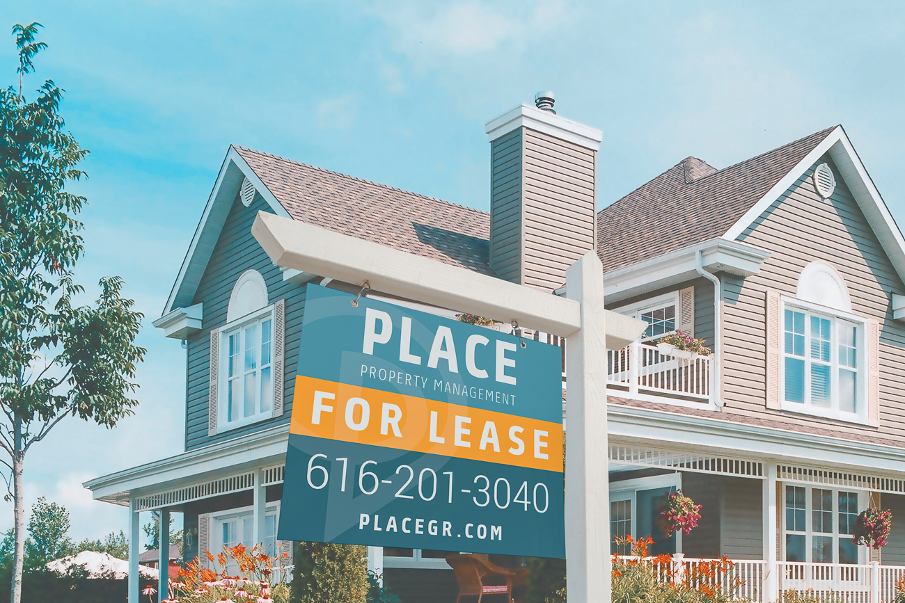 real estate sign design for property management company in grand rapids michigan