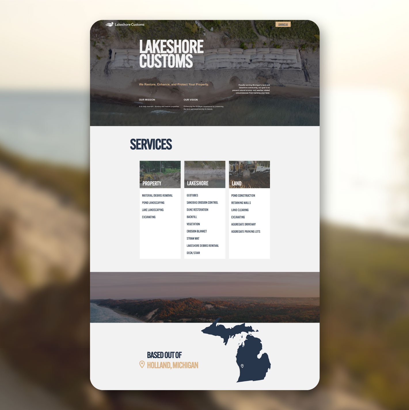 Custom WordPress website design for local Holland, Michigan company.