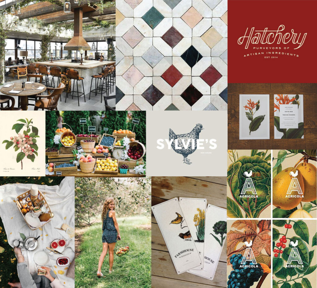 A social media moodboard for Frugthaven Farm